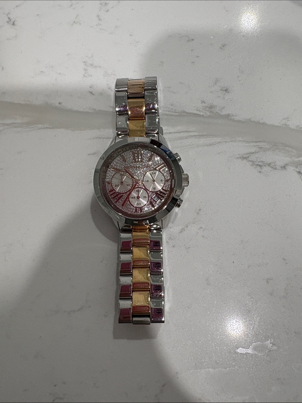Michael Kors Two-Tone Silver, Gold & Pink Women's Chronograph Watch